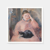 Edouard Manet - Frau mit Katze Serviette (Vorderseite)