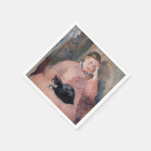 Edouard Manet - Frau mit Katze Serviette (Ecke)