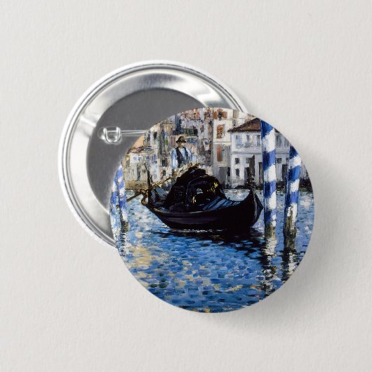 Edouard Manet - Grand Canal, Venedig Button (Vorne & Hinten)