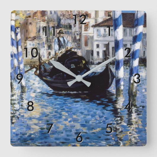 Edouard Manet - Grand Canal, Venedig Quadratische Wanduhr (Vorderseite)