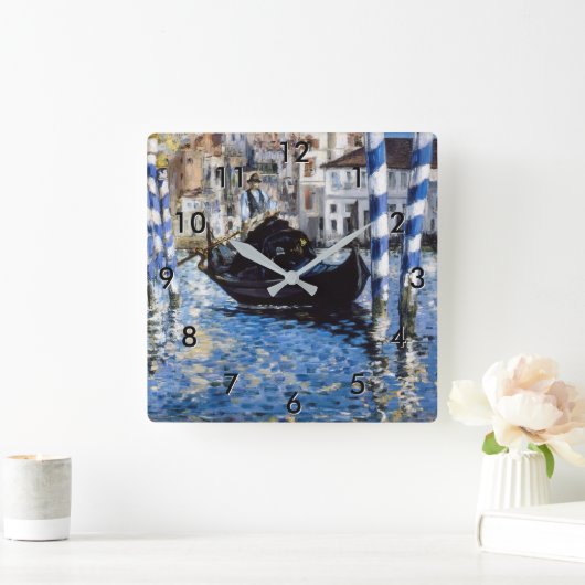 Edouard Manet - Grand Canal, Venedig Quadratische Wanduhr (Zuhause)