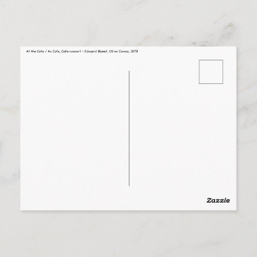 Edouard Manet - Im Café Postkarte (Rückseite)