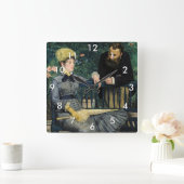 Edouard Manet - Im Konservatorium Quadratische Wanduhr (Zuhause)