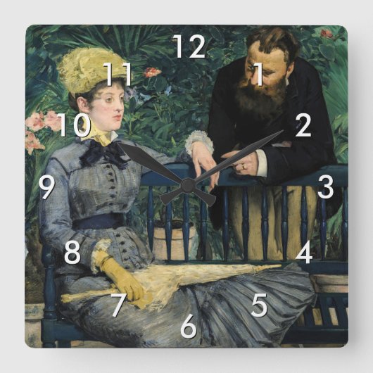 Edouard Manet - Im Konservatorium Quadratische Wanduhr (Vorderseite)