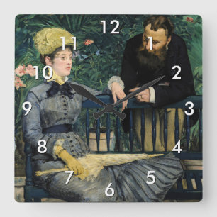 Edouard Manet - In der Konservatorium Quadratische Wanduhr
