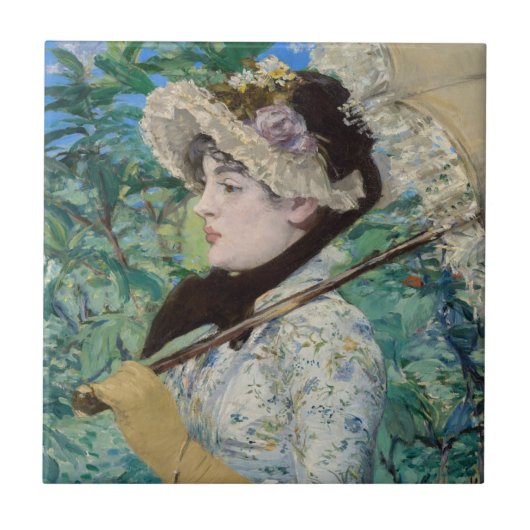 Edouard Manet - Jeanne / Frühling Fliese (Vorderseite)