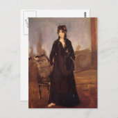 Edouard Manet - Junge Frau mit rosa Schuh Postkarte (Vorne/Hinten)