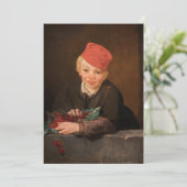 Edouard Manet - Junge mit Kirschen Dankeskarte (Stehend Vorderseite)