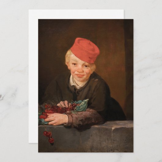 Edouard Manet - Junge mit Kirschen Einladung (Vorne/Hinten)