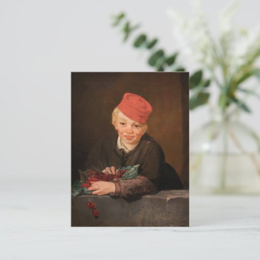 Edouard Manet - Junge mit Kirschen Postkarte (Stehend Vorderseite)