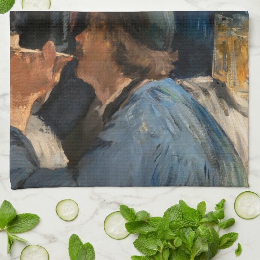 Edouard Manet - Kellnerin Servierbier Geschirrtuch (Gefaltet)