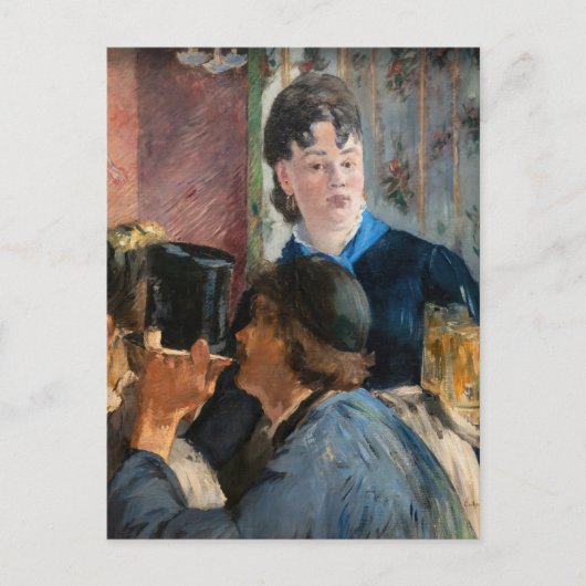 Edouard Manet - Kellnerin Servierbier Postkarte (Vorderseite)