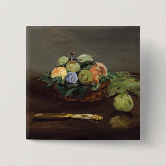 Edouard Manet - Korb mit Früchten Button (Vorderseite)