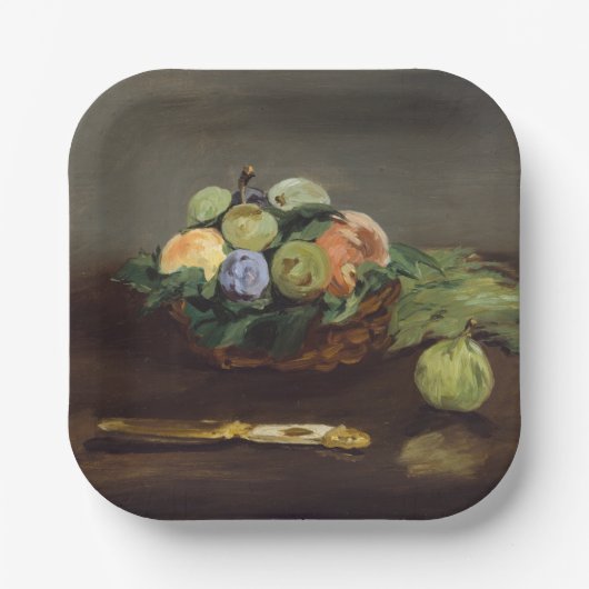 Edouard Manet - Korb mit Früchten Pappteller (Vorderseite)