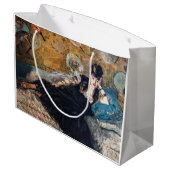 Edouard Manet - Lady with Fans Große Geschenktüte (Rückseite Schrägansicht)