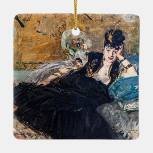 Edouard Manet - Lady with Fans Keramikornament (Rückseite)