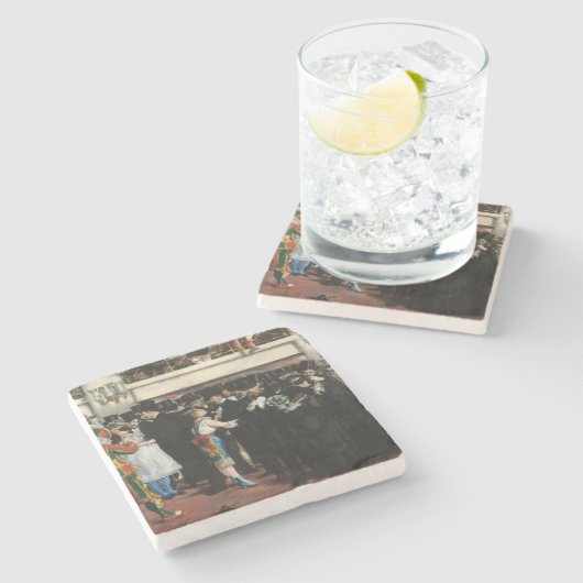 Edouard Manet - Maskierter Ball an der Oper Steinuntersetzer (Seitenansicht)