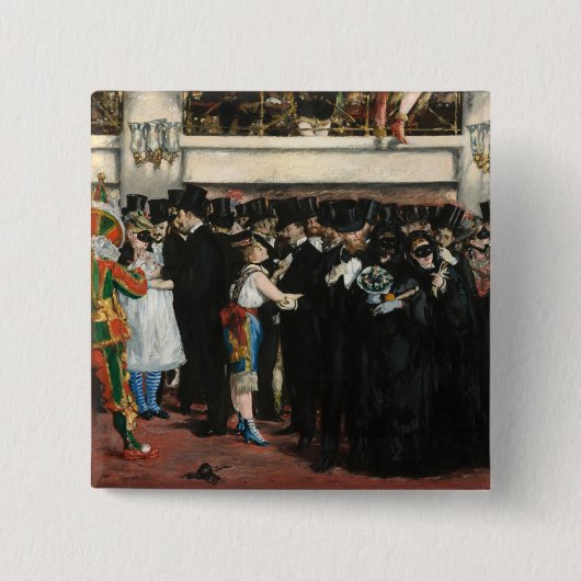 Edouard Manet - Maskierter Ball im Opernhaus Button (Vorderseite)