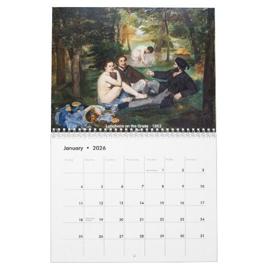 Edouard Manet Masterpiece Selection Kalender (Jan 2026)