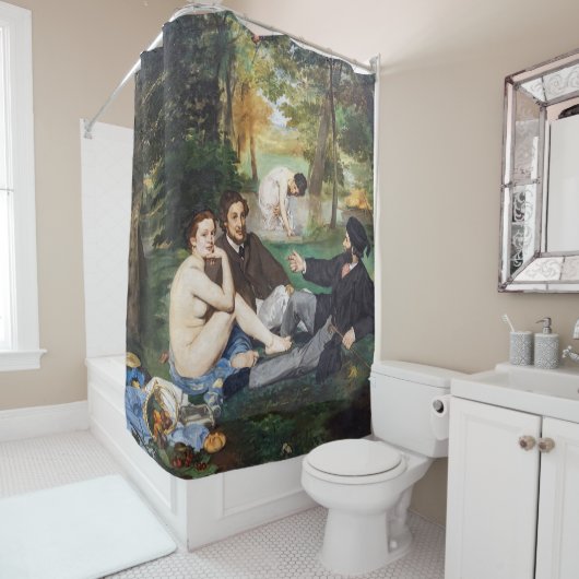 Edouard Manet - Mittagessen im Gras Duschvorhang (Beispiel)