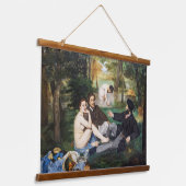 Edouard Manet - Mittagessen im Gras Wandteppich Mit Holzrahmen (Gewinkelt)