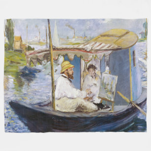 Edouard Manet - Monet in seinem Atelierboot Fleecedecke