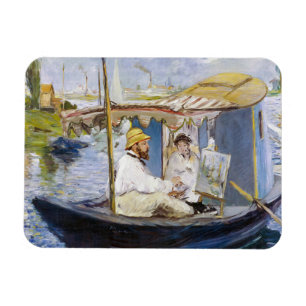 Edouard Manet - Monet in seinem Atelierboot Magnet