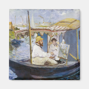 Edouard Manet - Monet in seinem Atelierboot Magnet