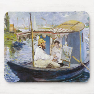 Edouard Manet - Monet in seinem Atelierboot Mousepad