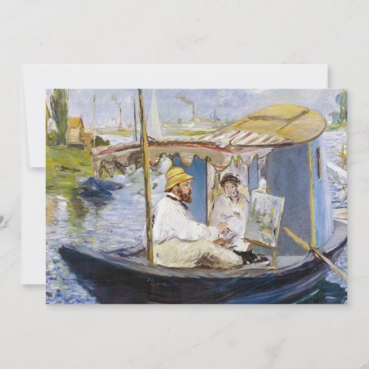 Edouard Manet - Monet in seinem Studio-Boot Einladung (Vorderseite)