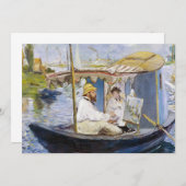 Edouard Manet - Monet in seinem Studio-Boot Einladung (Vorne/Hinten)