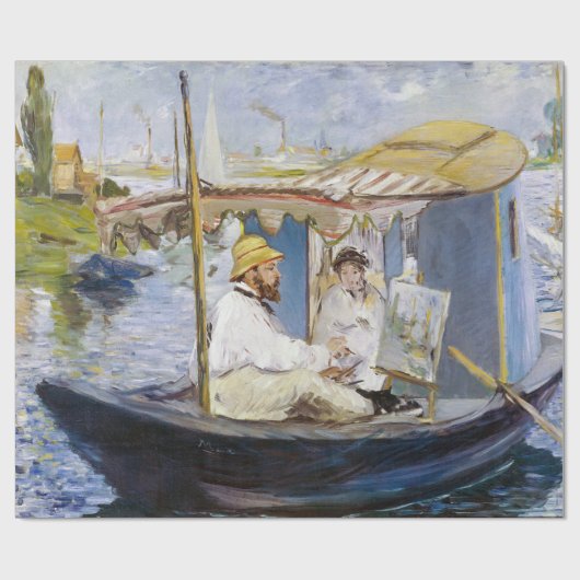 Edouard Manet - Monet in seinem Studio-Boot Geschenkpapier (Flach)