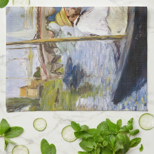 Edouard Manet - Monet in seinem Studio-Boot Geschirrtuch (Gefaltet)