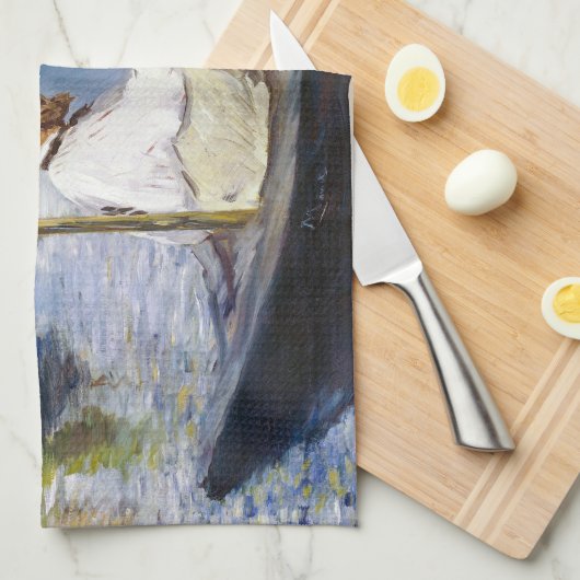 Edouard Manet - Monet in seinem Studio-Boot Geschirrtuch (Viertel Falte)