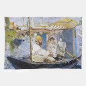 Edouard Manet - Monet in seinem Studio-Boot Geschirrtuch (Horizontal)