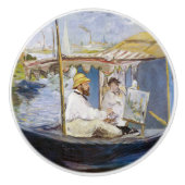 Edouard Manet - Monet in seinem Studio-Boot Keramikknauf (Vorderseite)