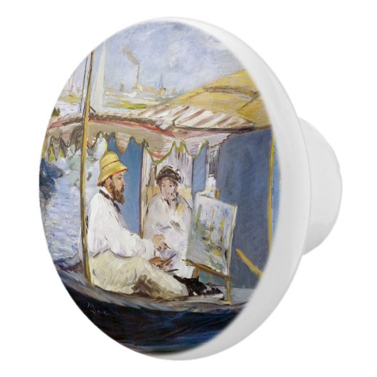 Edouard Manet - Monet in seinem Studio-Boot Keramikknauf (Rechts)