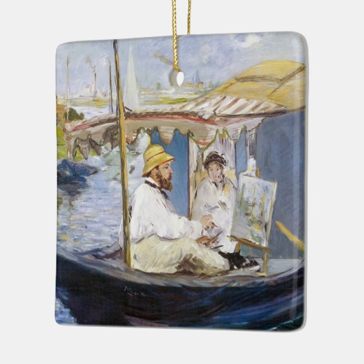 Edouard Manet - Monet in seinem Studio-Boot Keramikornament (Links)