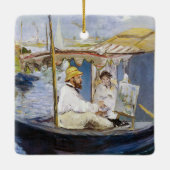 Edouard Manet - Monet in seinem Studio-Boot Keramikornament (Rückseite)