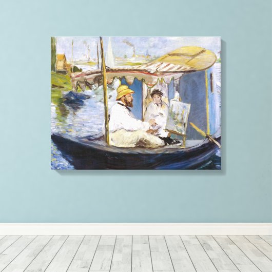 Edouard Manet - Monet in seinem Studio-Boot Leinwanddruck (Insitu (Holzboden))