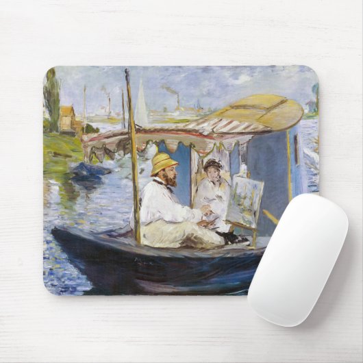 Edouard Manet - Monet in seinem Studio-Boot Mousepad (Mit Mouse)