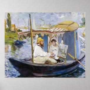 Edouard Manet - Monet in seinem Studio-Boot Poster
