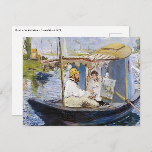 Edouard Manet - Monet in seinem Studio-Boot Postkarte (Vorne/Hinten)