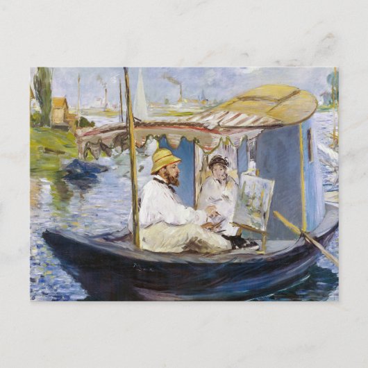 Edouard Manet - Monet in seinem Studio-Boot Postkarte (Vorderseite)