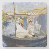Edouard Manet - Monet in seinem Studio-Boot Steinuntersetzer (Vorderseite)