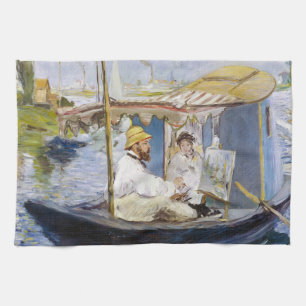 Edouard Manet - Monet in seinem Studioboot Geschirrtuch