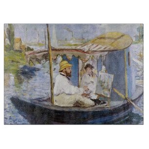 Edouard Manet - Monet in seinem Studioboot Schneidebrett