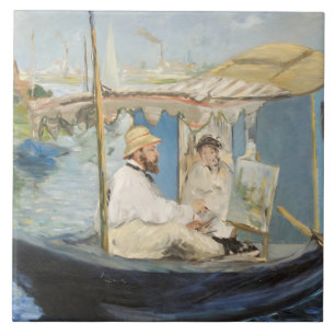 Edouard Manet - Monetmalerei auf seinem Studio-Boo Fliese