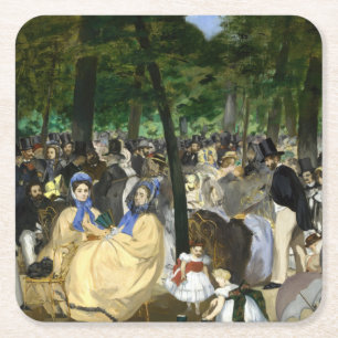 Edouard Manet - Musik im Tuilerien-Garten Rechteckiger Pappuntersetzer
