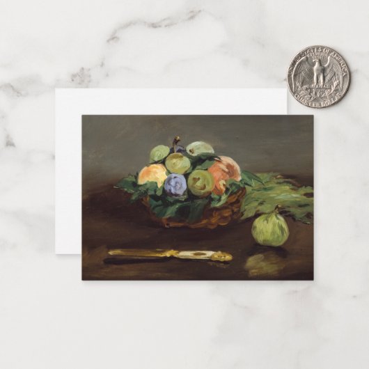 Edouard Manet - Obstkorb Mitteilungskarte (Vorderseite/Rückseite Beispiel)